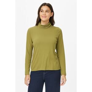 BP Women's Olive Green Turtleneck Top Size 1X – Long Sleeve Casual Knit Shirt